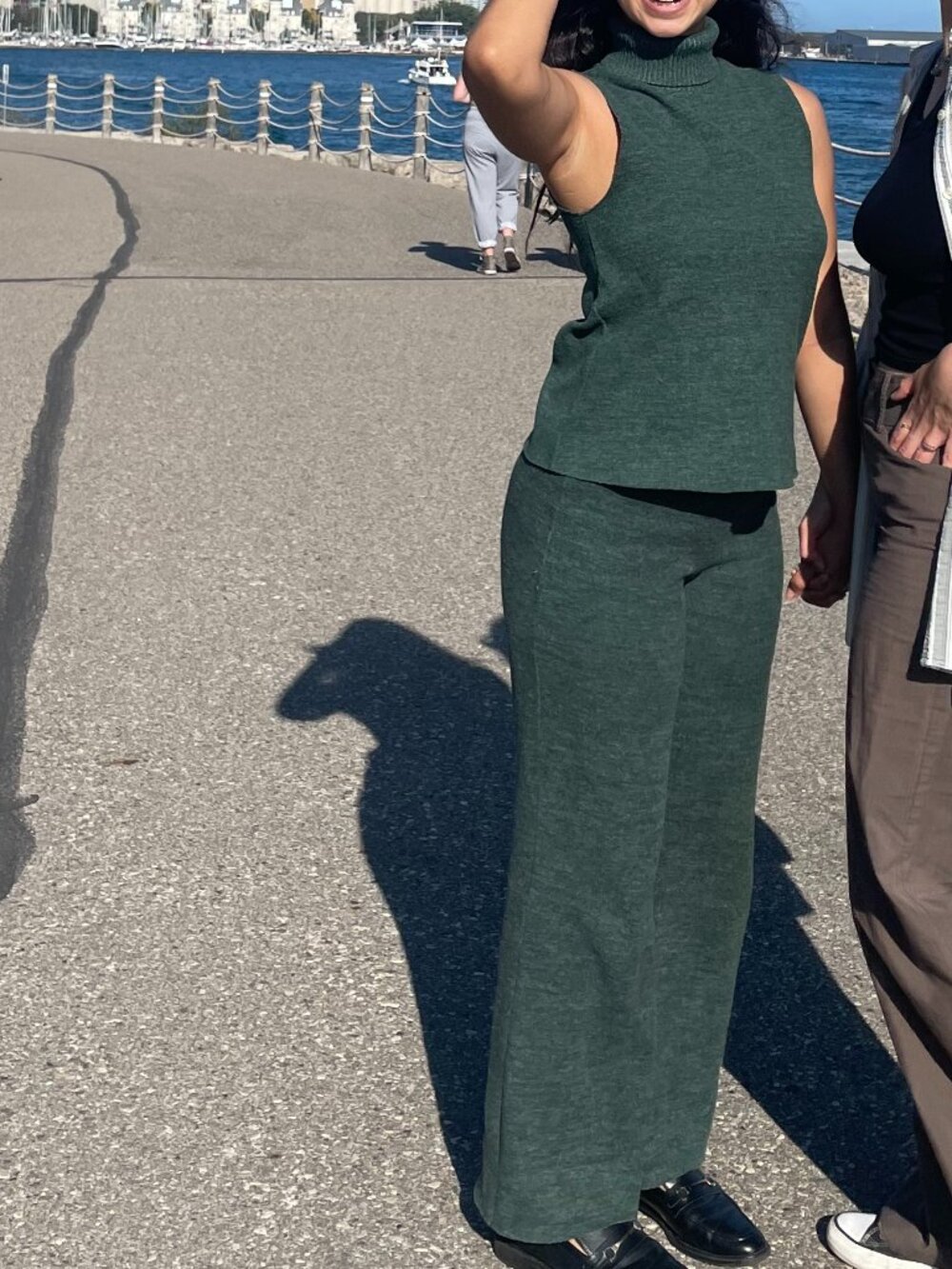 Zara Green Turtleneck Sweatshirt/Pant Set